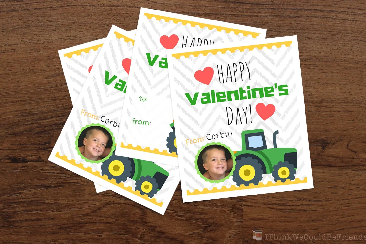 Free Printable John Deere Tractor Valentine s For Boys Or Girls 