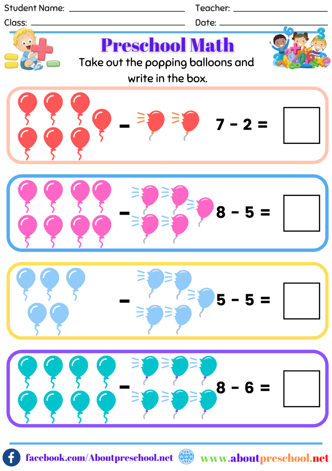 Free Printable Kindergarten Math Worksheets Archives About Preschool