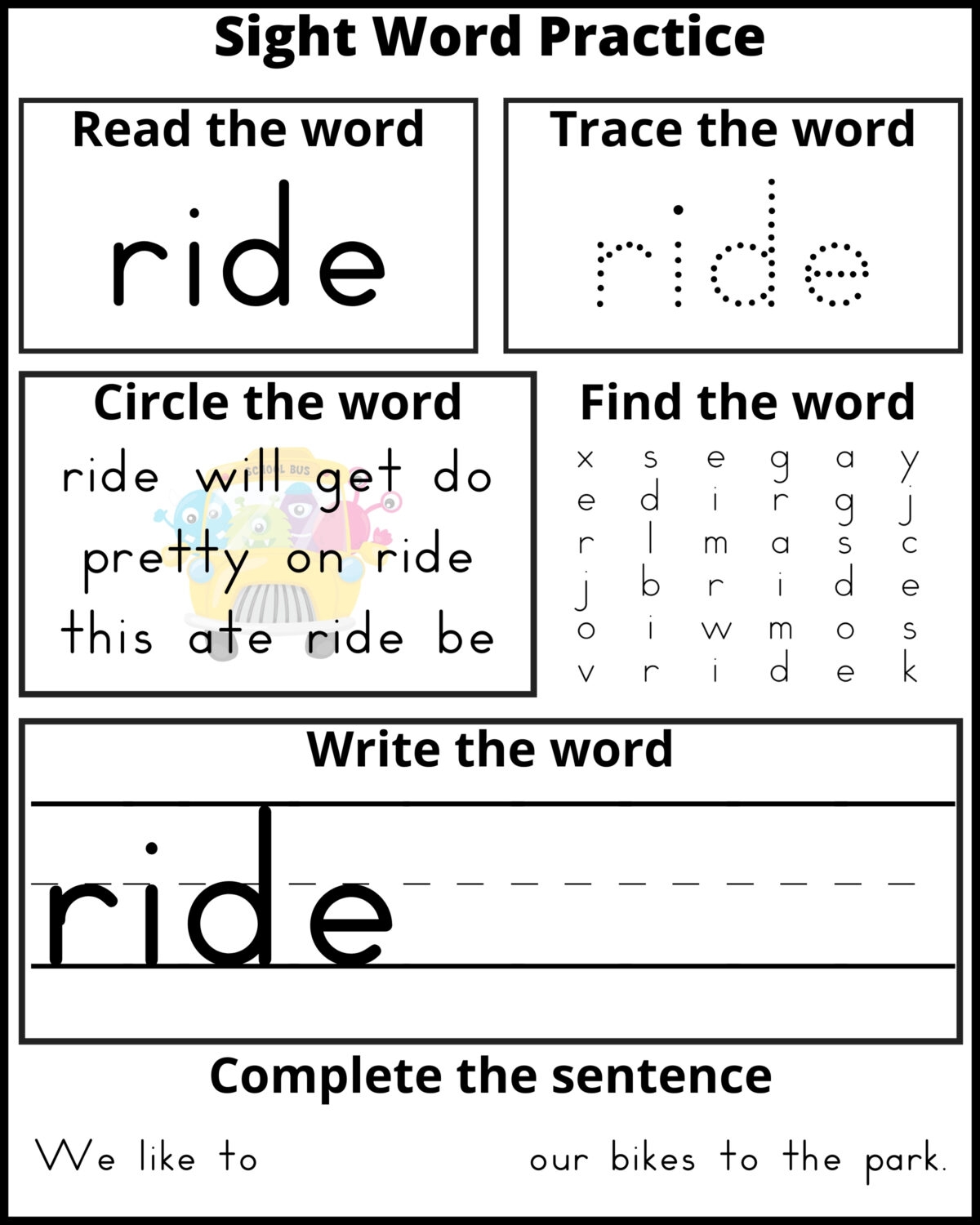 Kindergarten Worksheets Free Printable Words