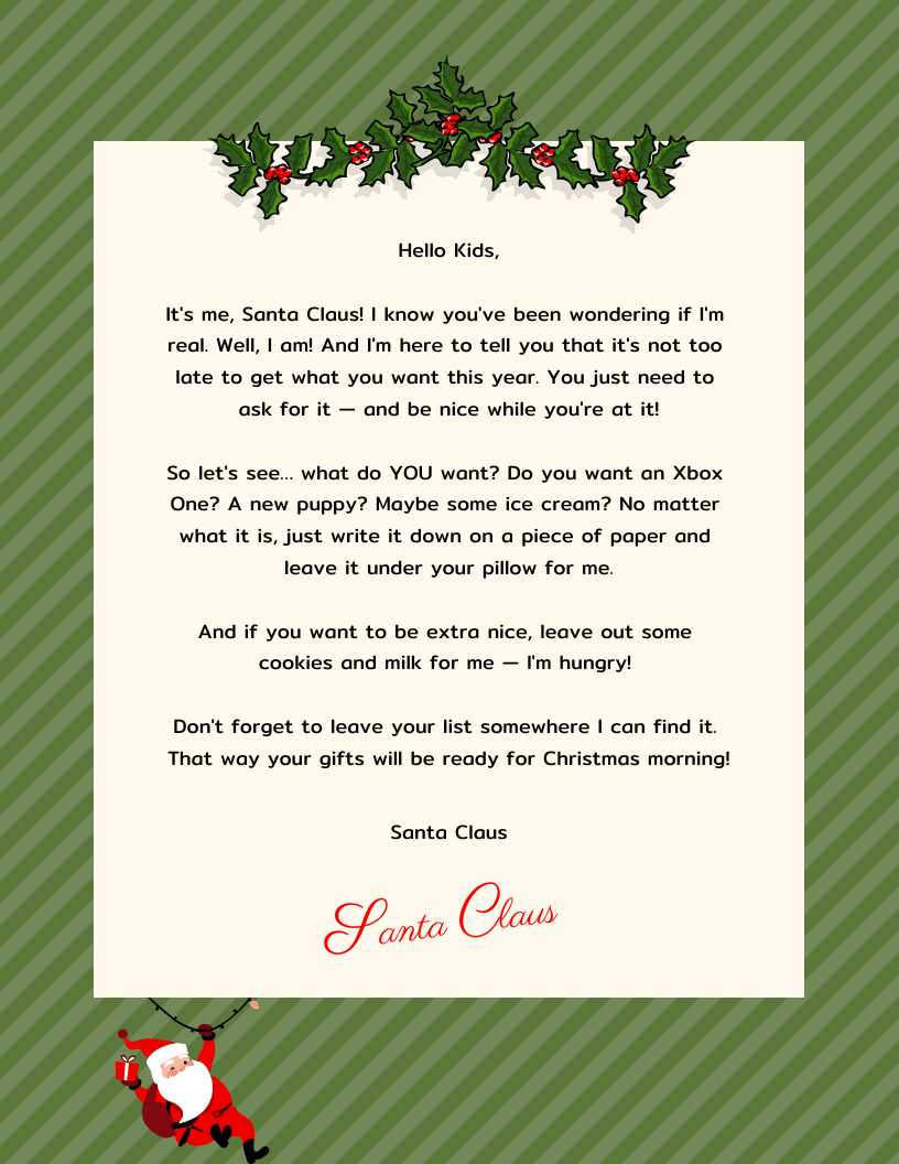Free Printable Letters From Santa Pdf