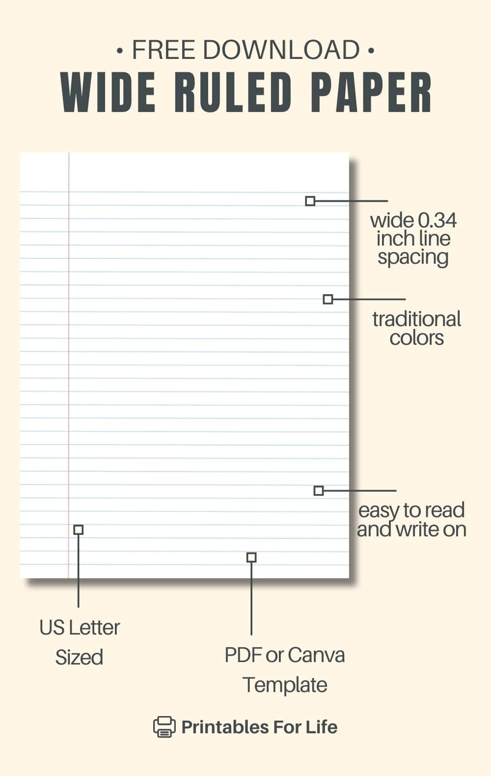 Free Printable Lined Paper Template Pdf