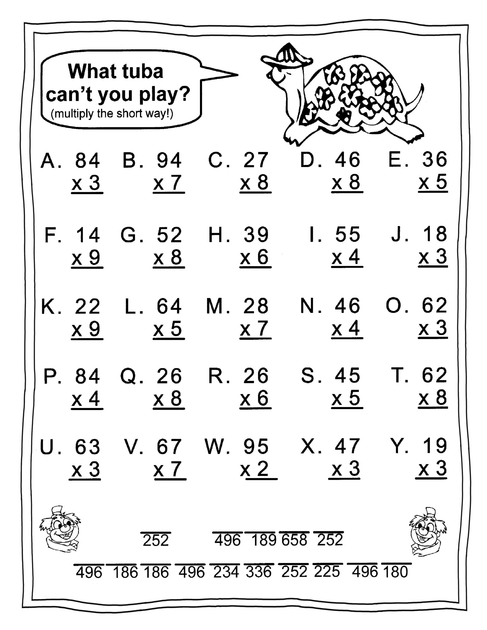 Free Printable Math Sheets For 3rd Grade