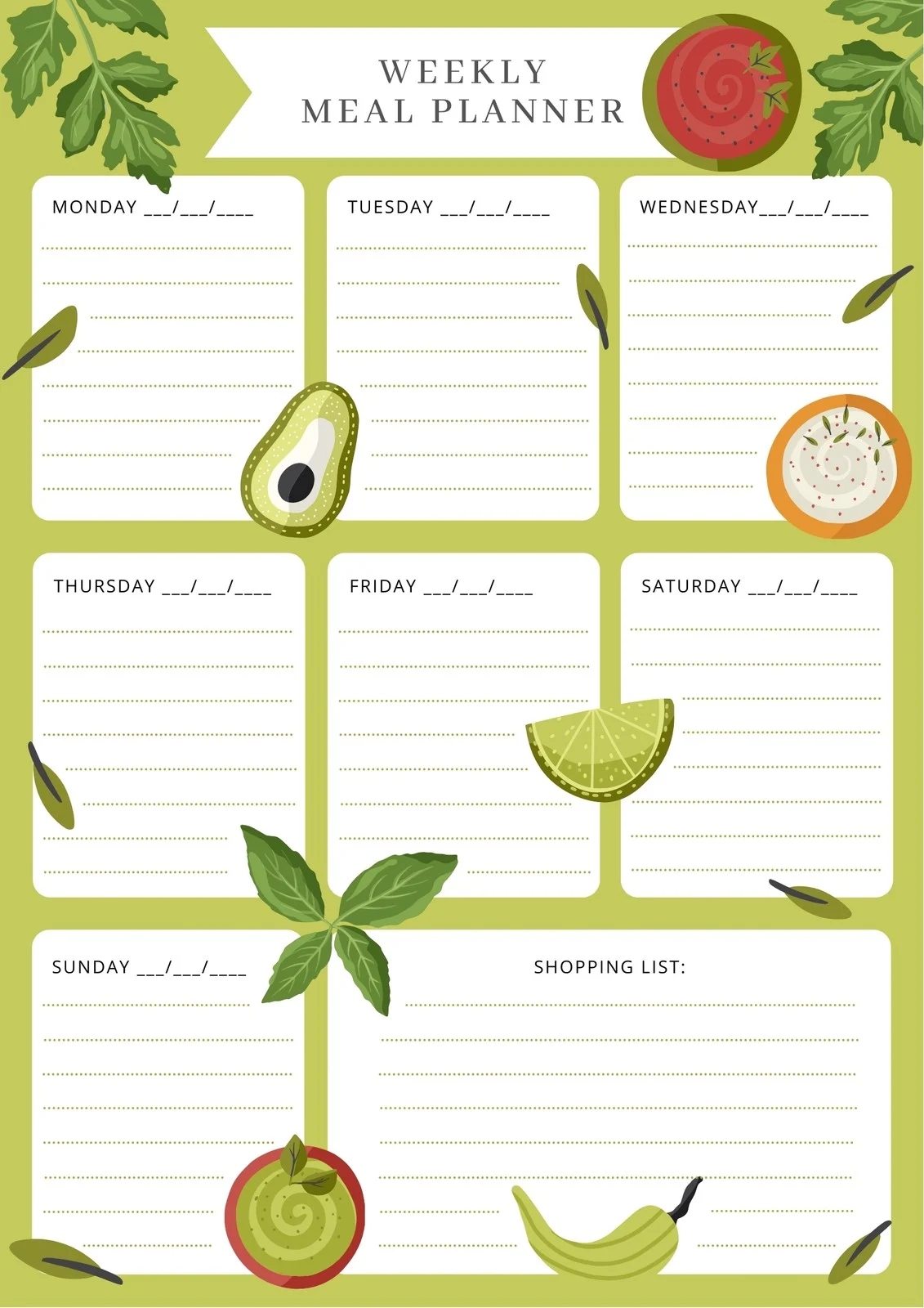 Free Printable Meal Planner Templates To Edit Online Canva