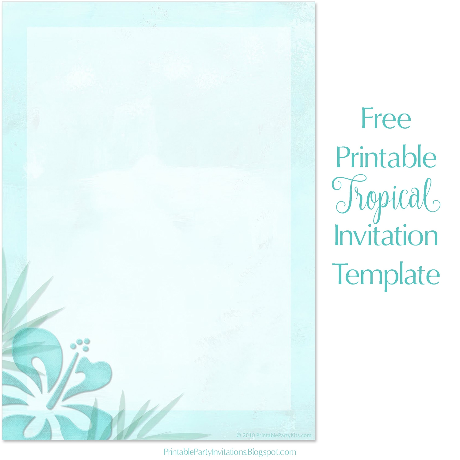 Free Printable Invitations Hawaii Beach