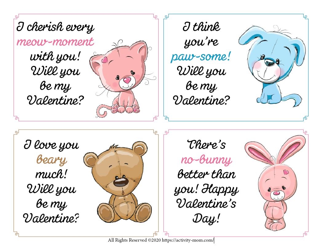 Free Printable Pet Valentines For Kids The Activity Mom