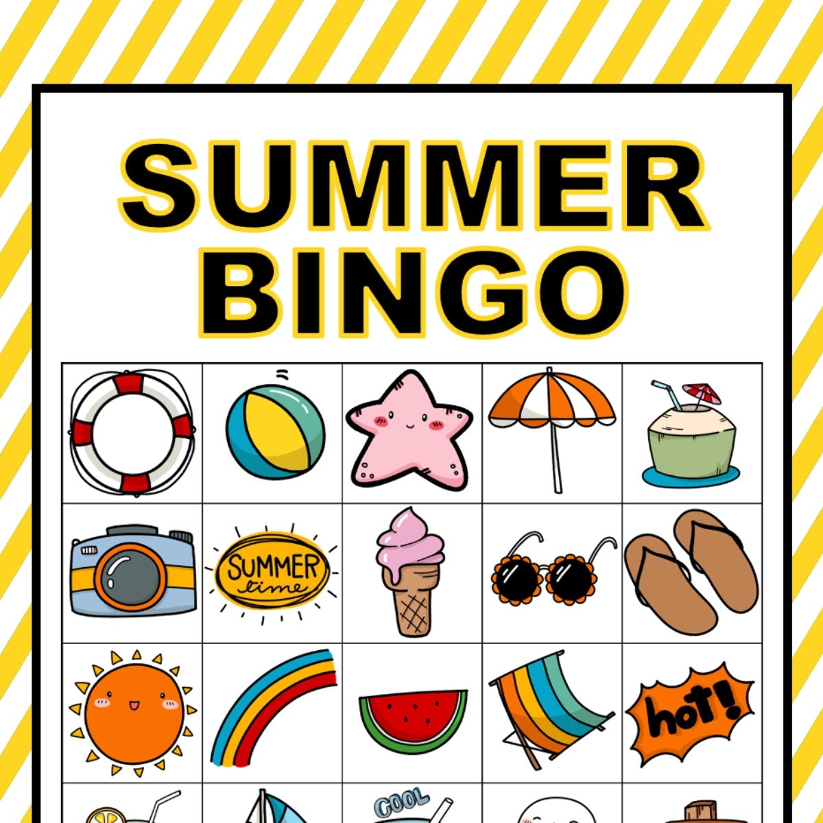 Free Printable Picture Bingo Cards Summer Edition We Made This Life