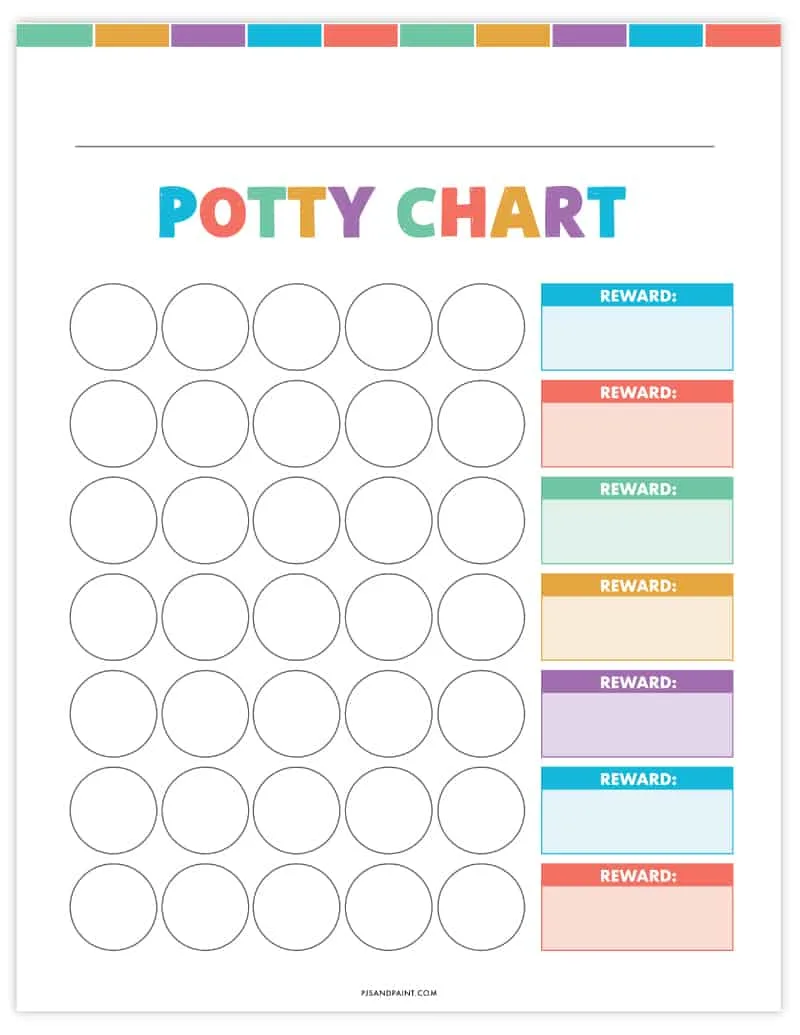 free printable potty training chart free instant download