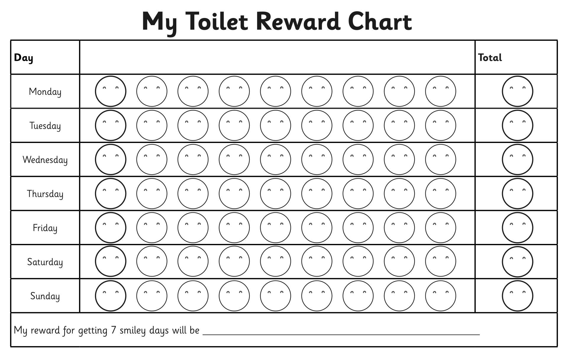 Free Printable Potty Training Reward Chart Printable Design Resources