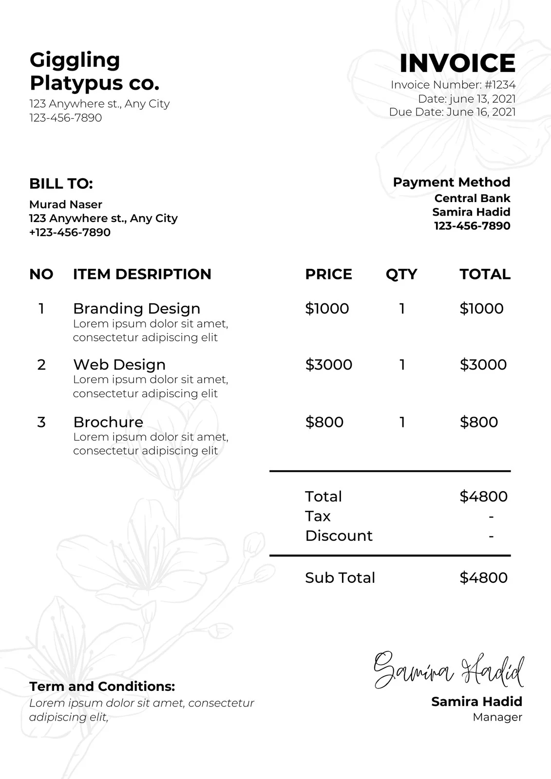 Free Printable Professional Invoice Templates To Customize Canva