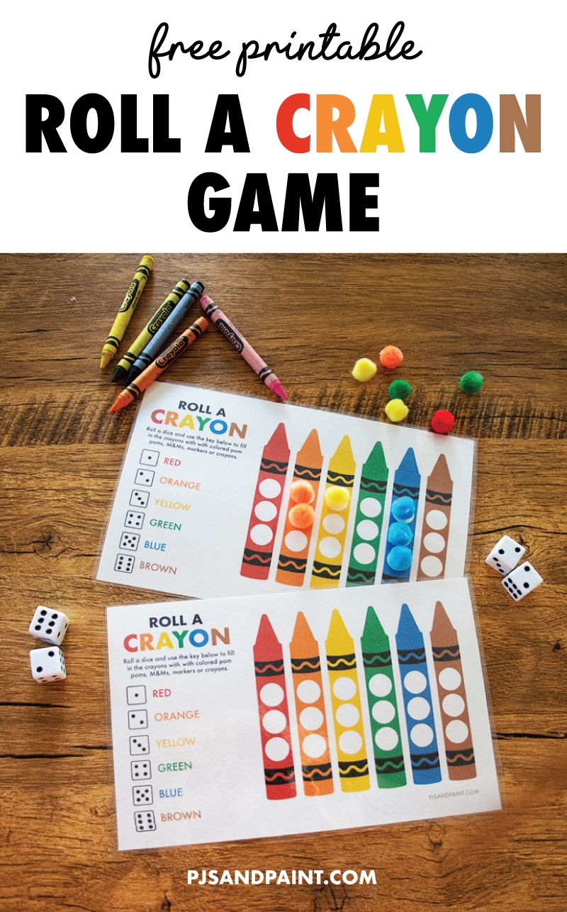 Free Printable Roll A Crayon Game Pjs And Paint