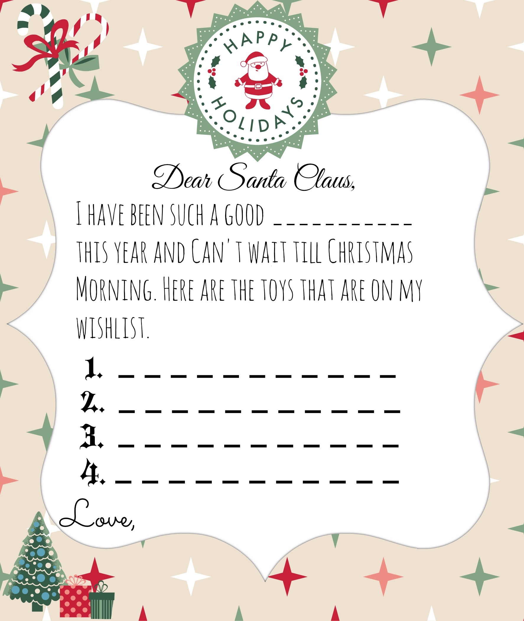 Free Printable Santa Letters For Kids