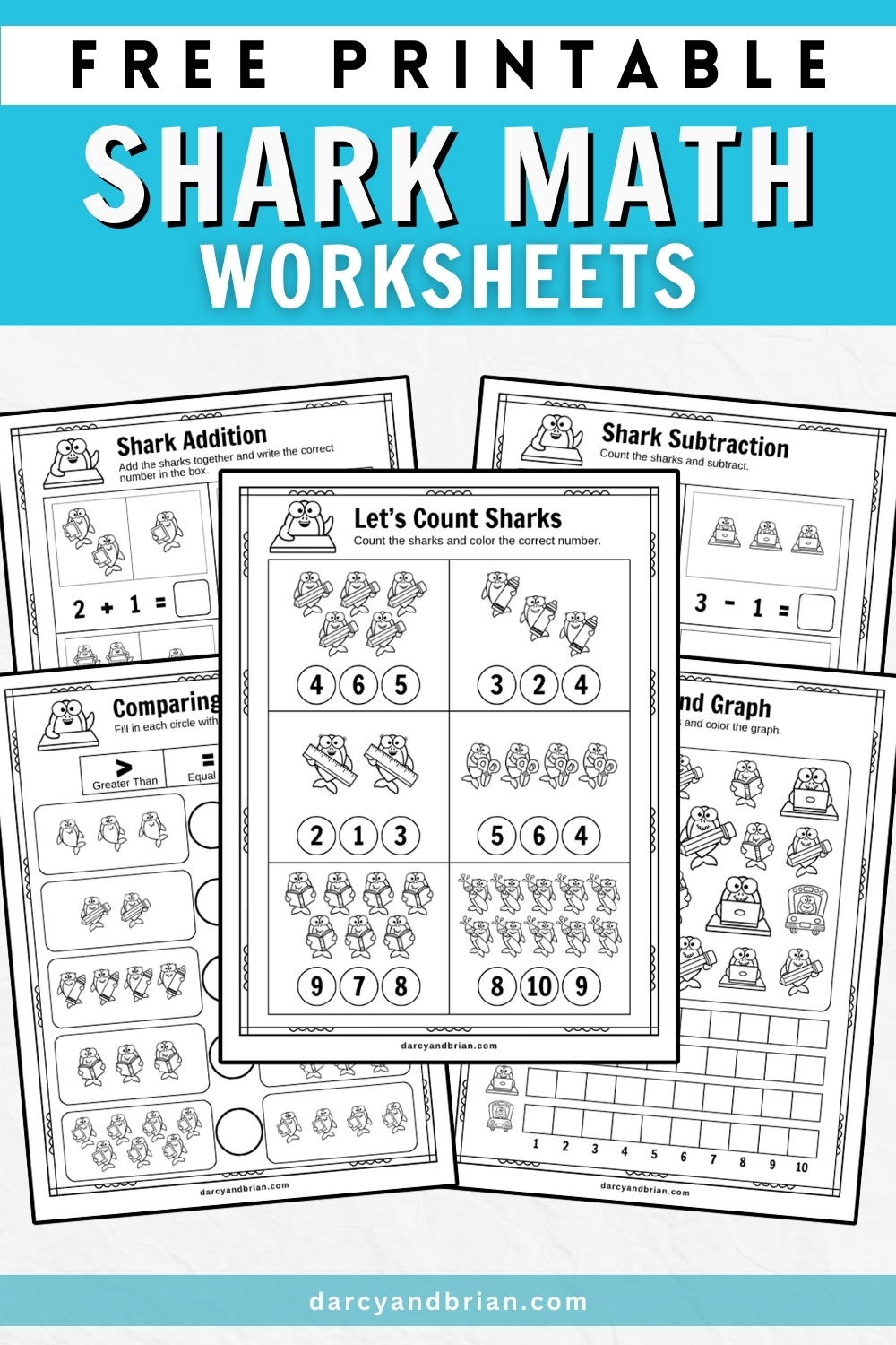 Free Printable Shark Math Worksheets Preschool U0026 Kindergarten