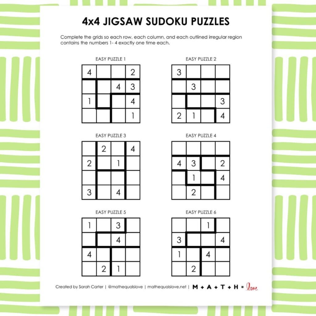 Free Printable Sudoku Puzzles PDF Downloads 