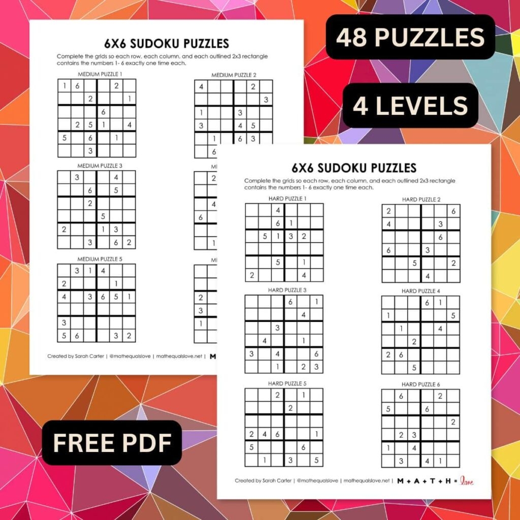 Free Printable Sudoku Puzzles PDF Downloads 