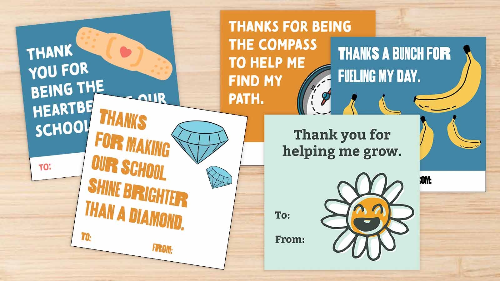 Free Printable Thank You Cards For Custodians Librarians More