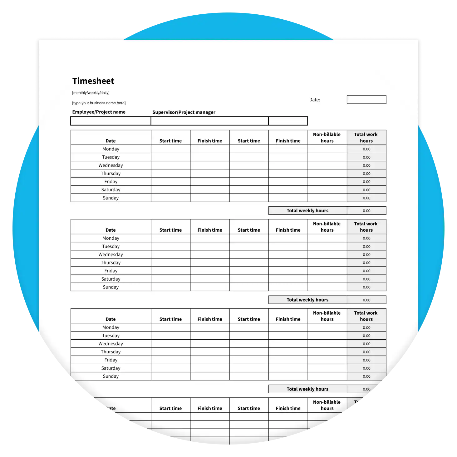 Free Printable Timesheet Template For Small Businesses Xero US