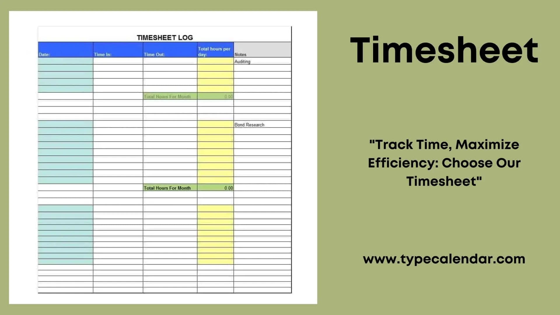 Free Printable Timesheet Templates Excel PDF Word 