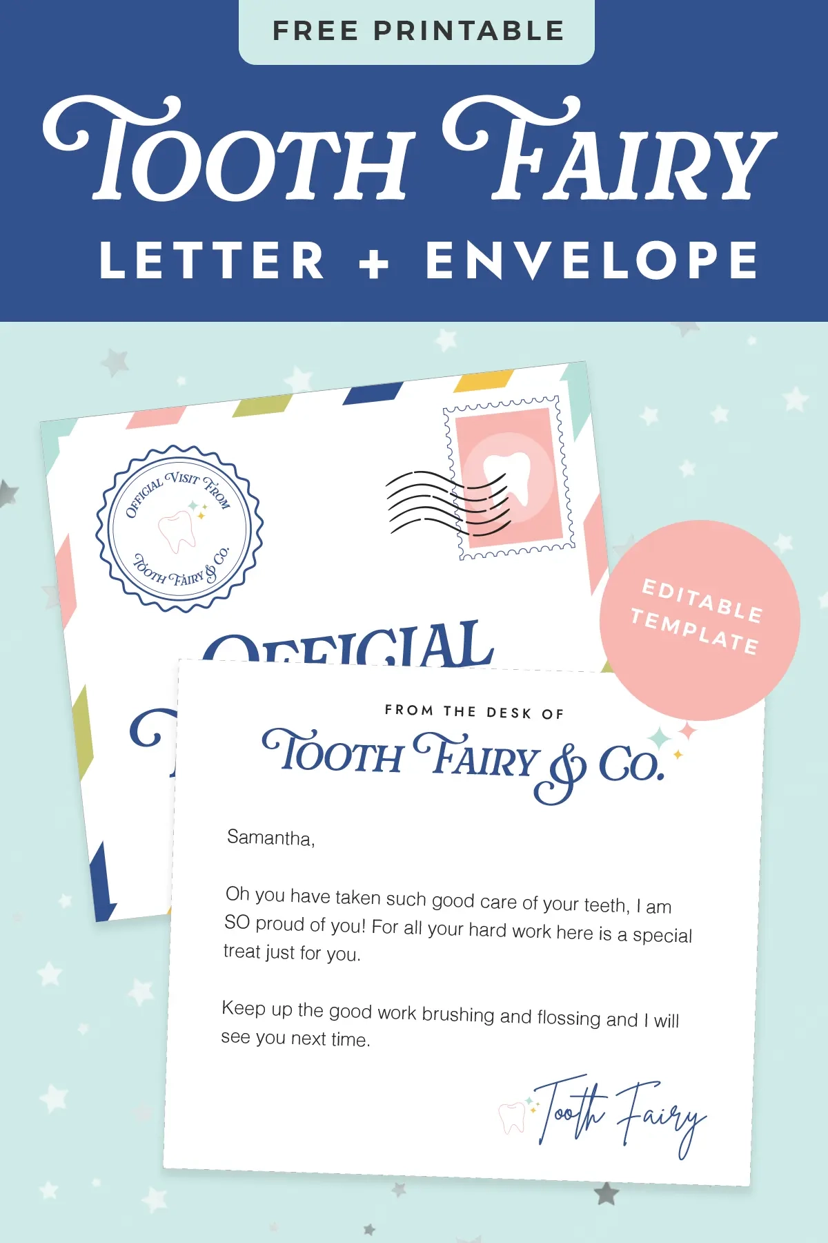 Letters From Tooth Fairy Free Printable
