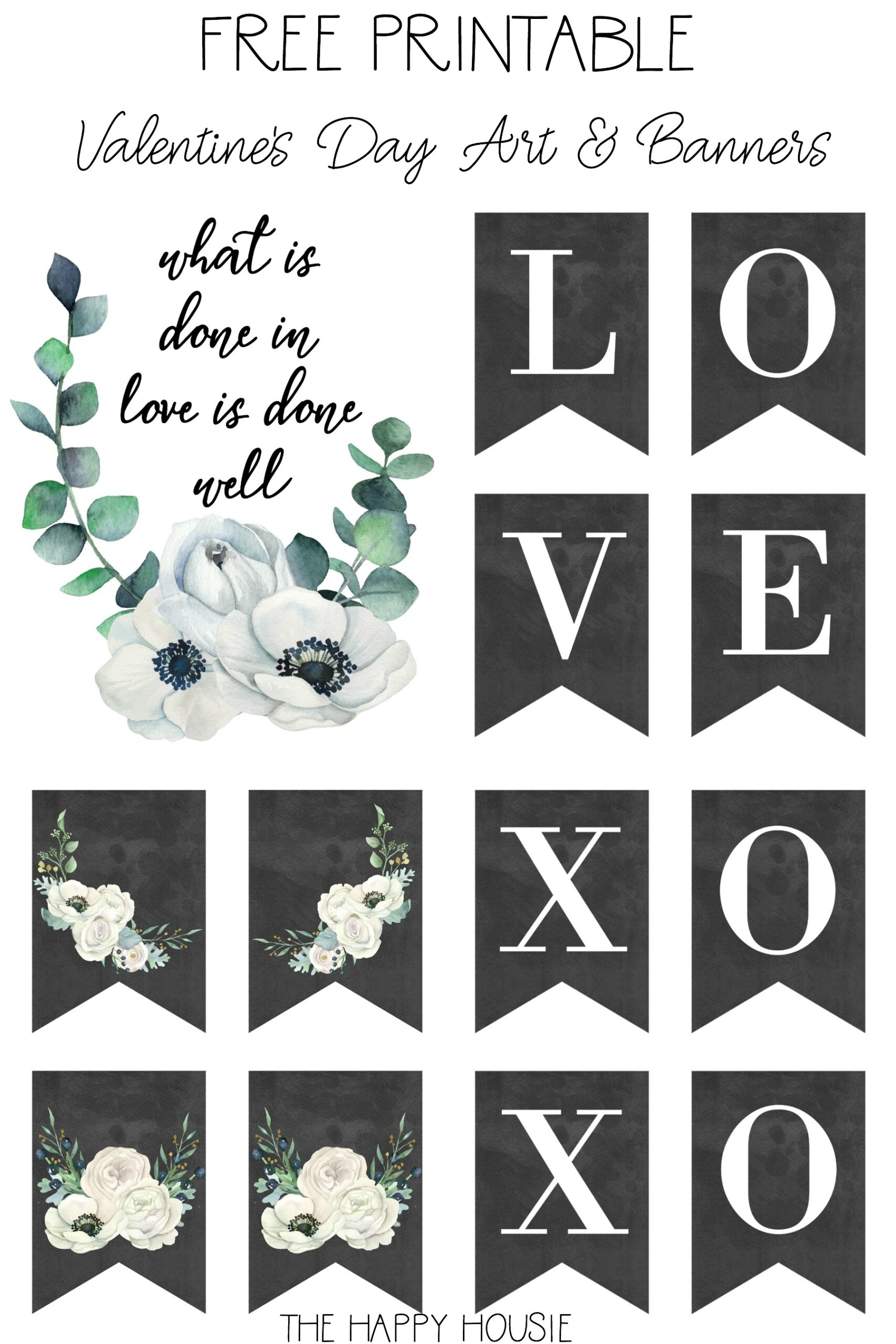 Free Printable Valentine s Day Decor The Happy Housie