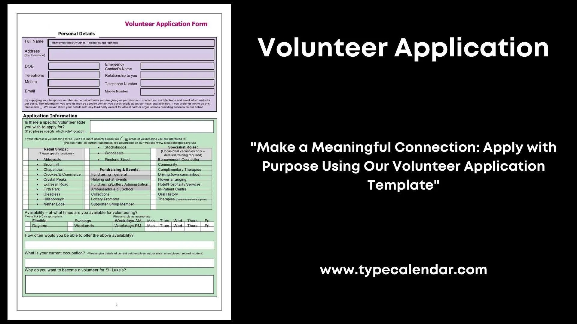 Free Printable Application Form