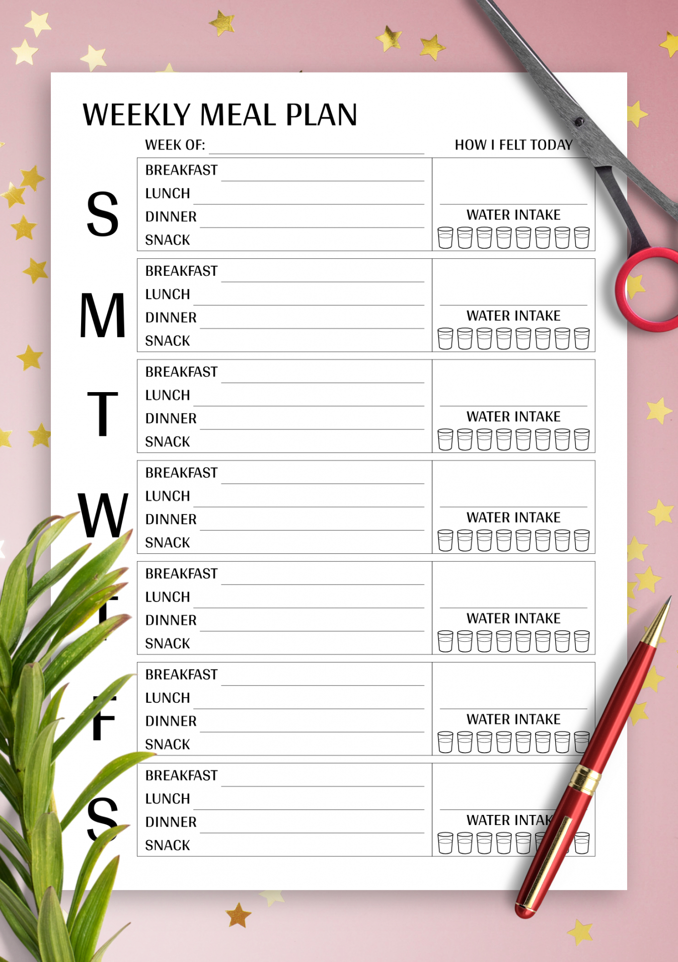 Free Printable Weekly Menu Planner Pdf