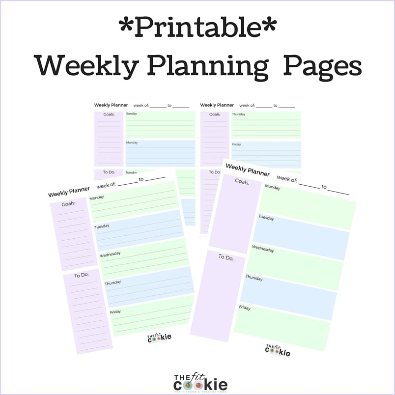 Free Printable Weekly Planner Pages The Fit Cookie