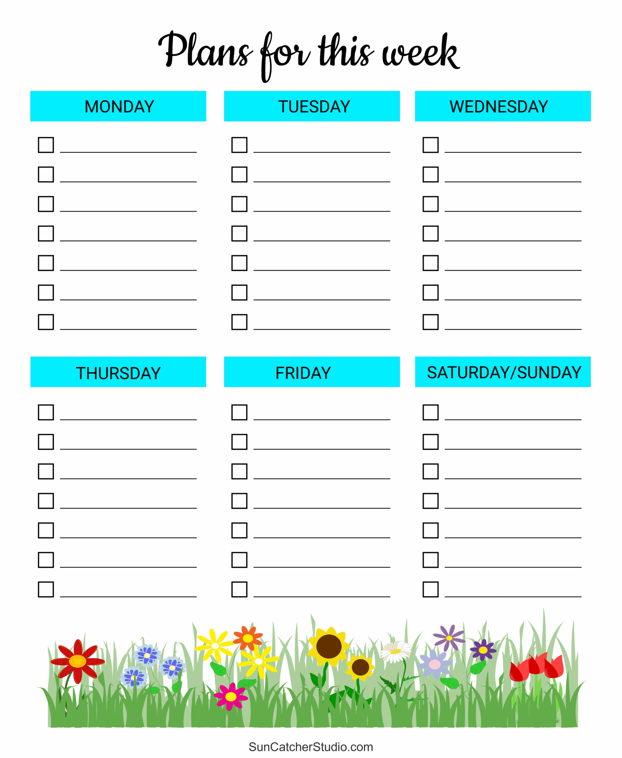 Weekly Planner Printable Free Template