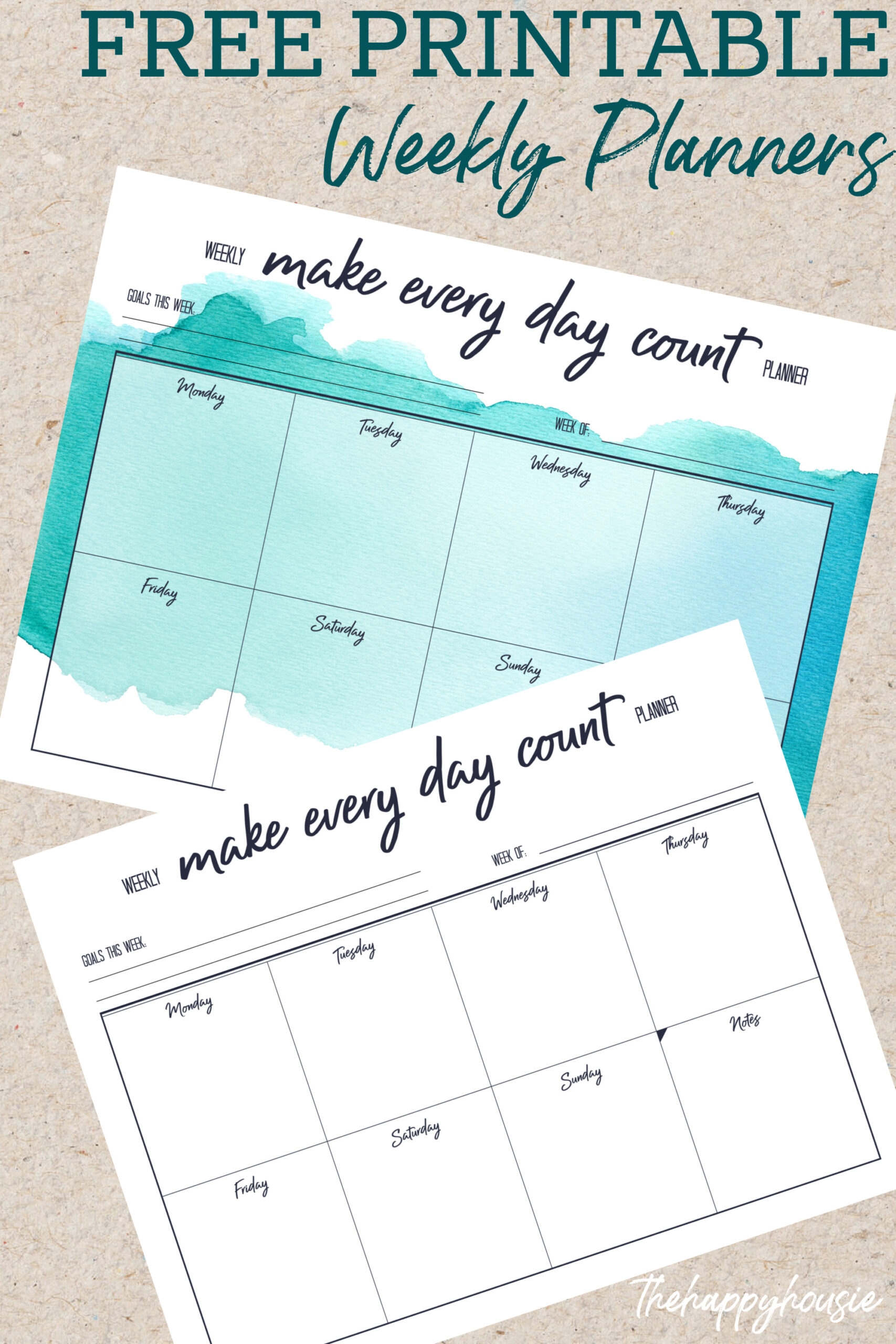Free Printable Weekly Planner The Happy Housie