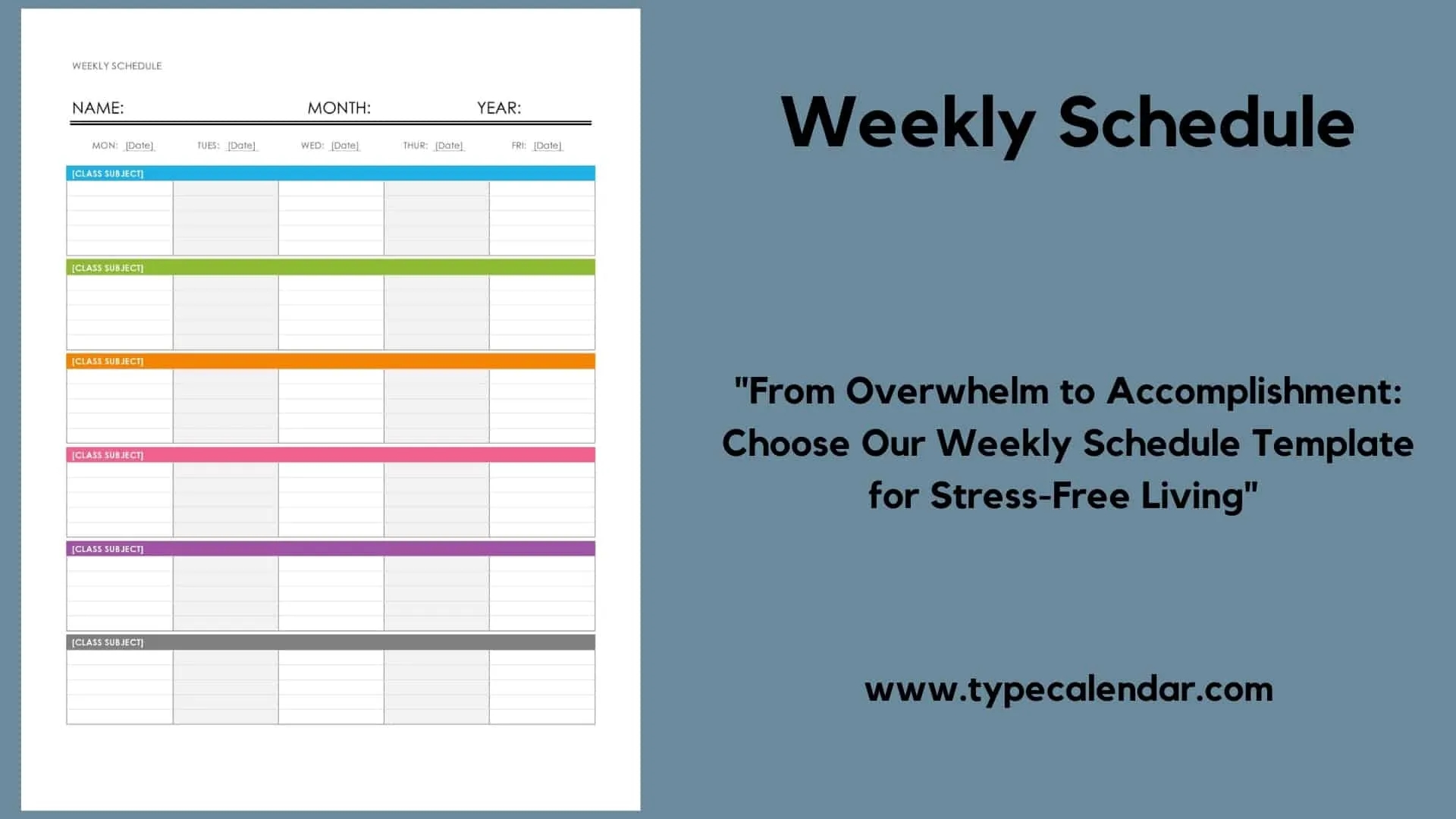 Free Printable 7 Day Schedule