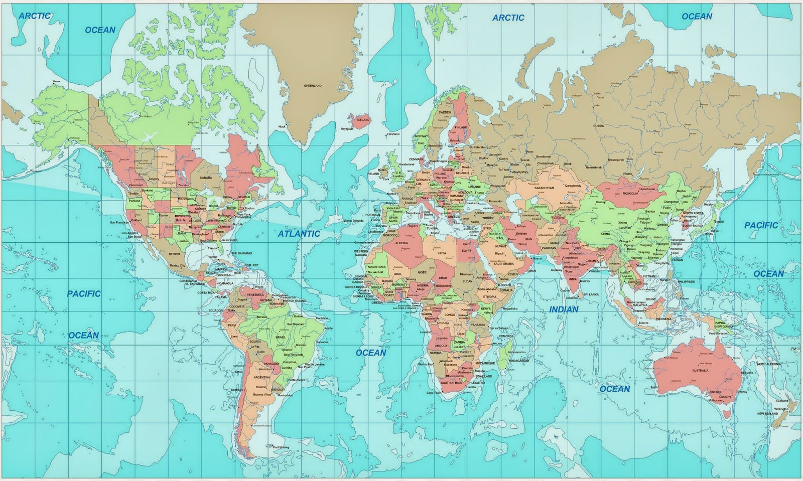 Free Printable World Map For Kids