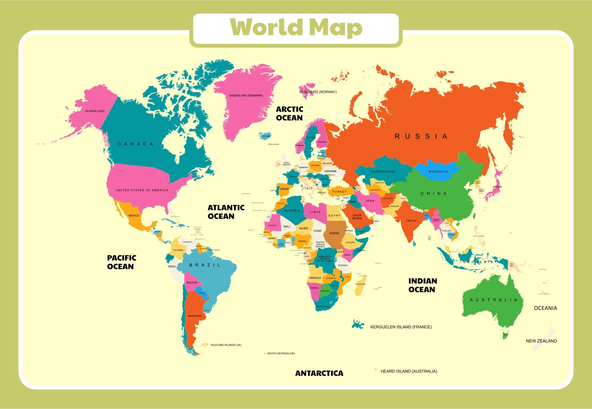 Free Printable World Maps Worksheets Library