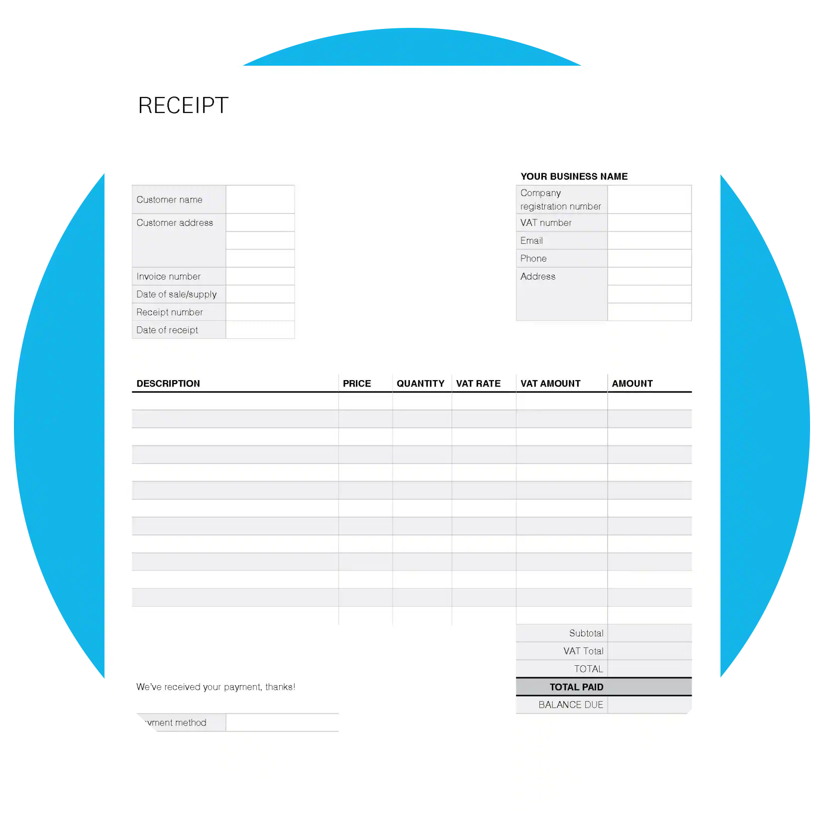 Free Receipt Template Xero UK