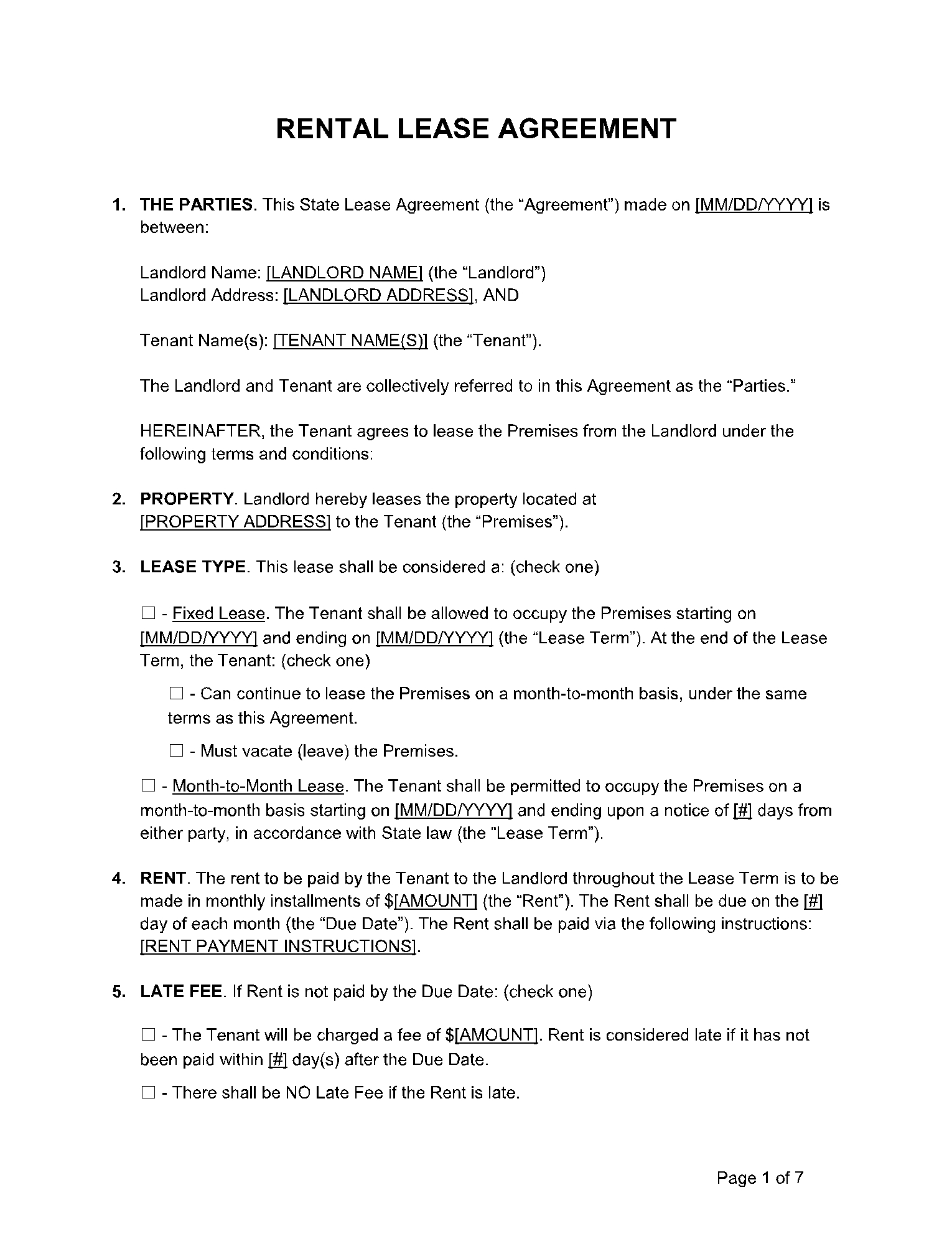 Free Rental Agreement Template In 2021 CocoSign