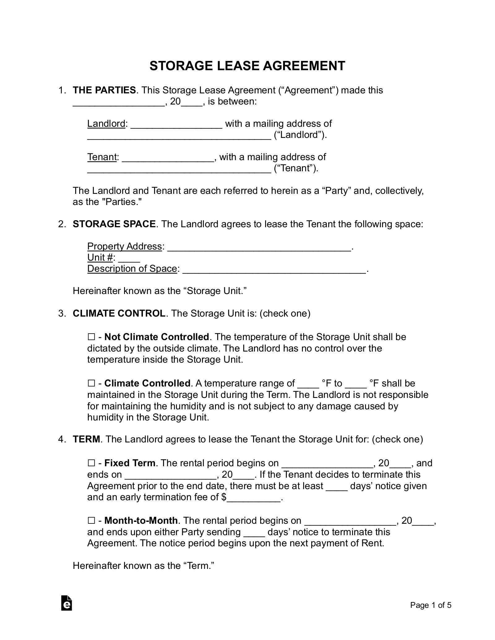 Simple Rental Agreement Free Printable Form