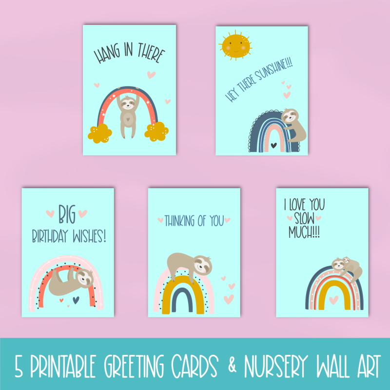 Free Sloth Birthday Card Sloth Greeting Card Printables Free Sloth Birthday Card Sloth Greeting Card Printables