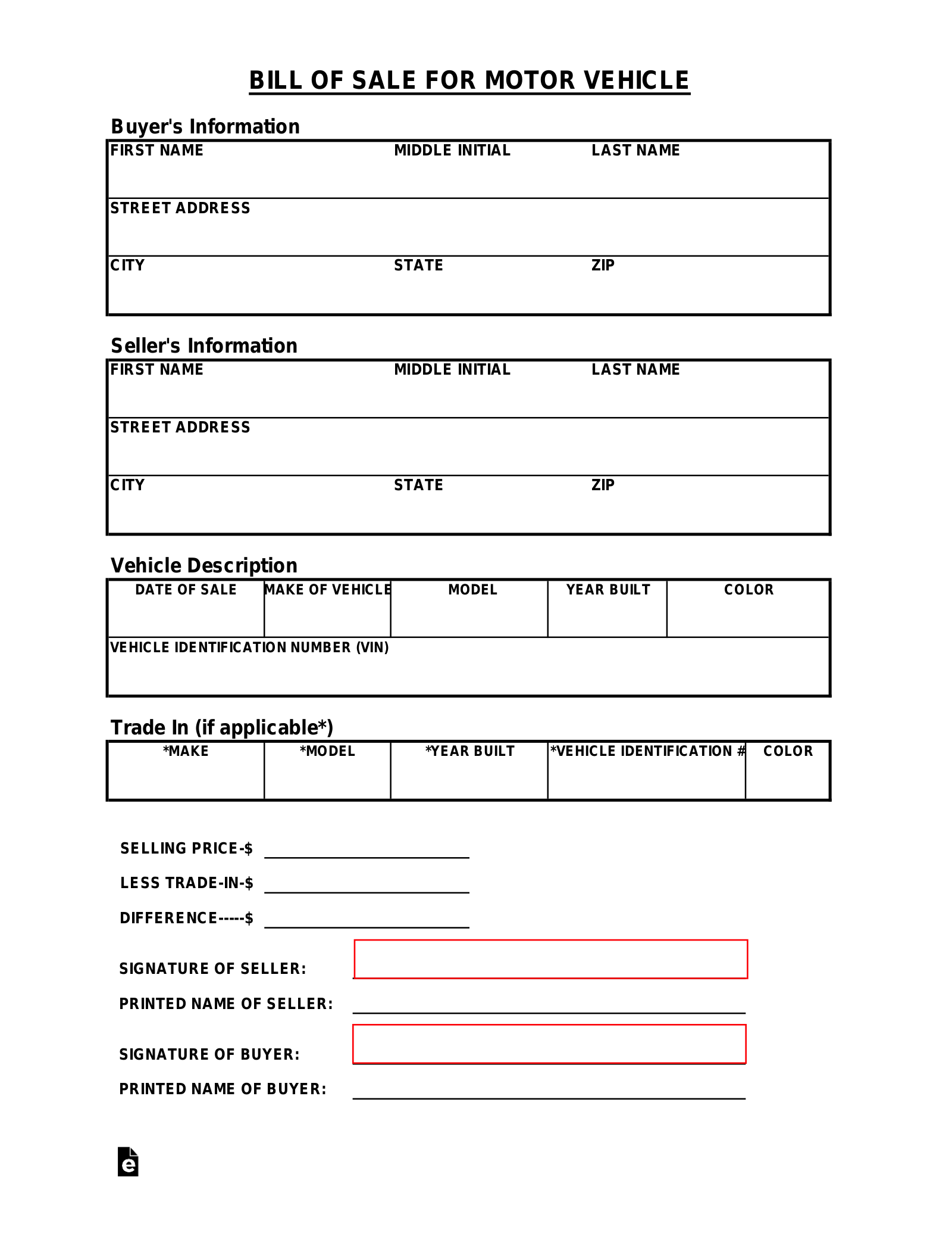Free Tennessee Bill Of Sale Forms 4 PDF EForms