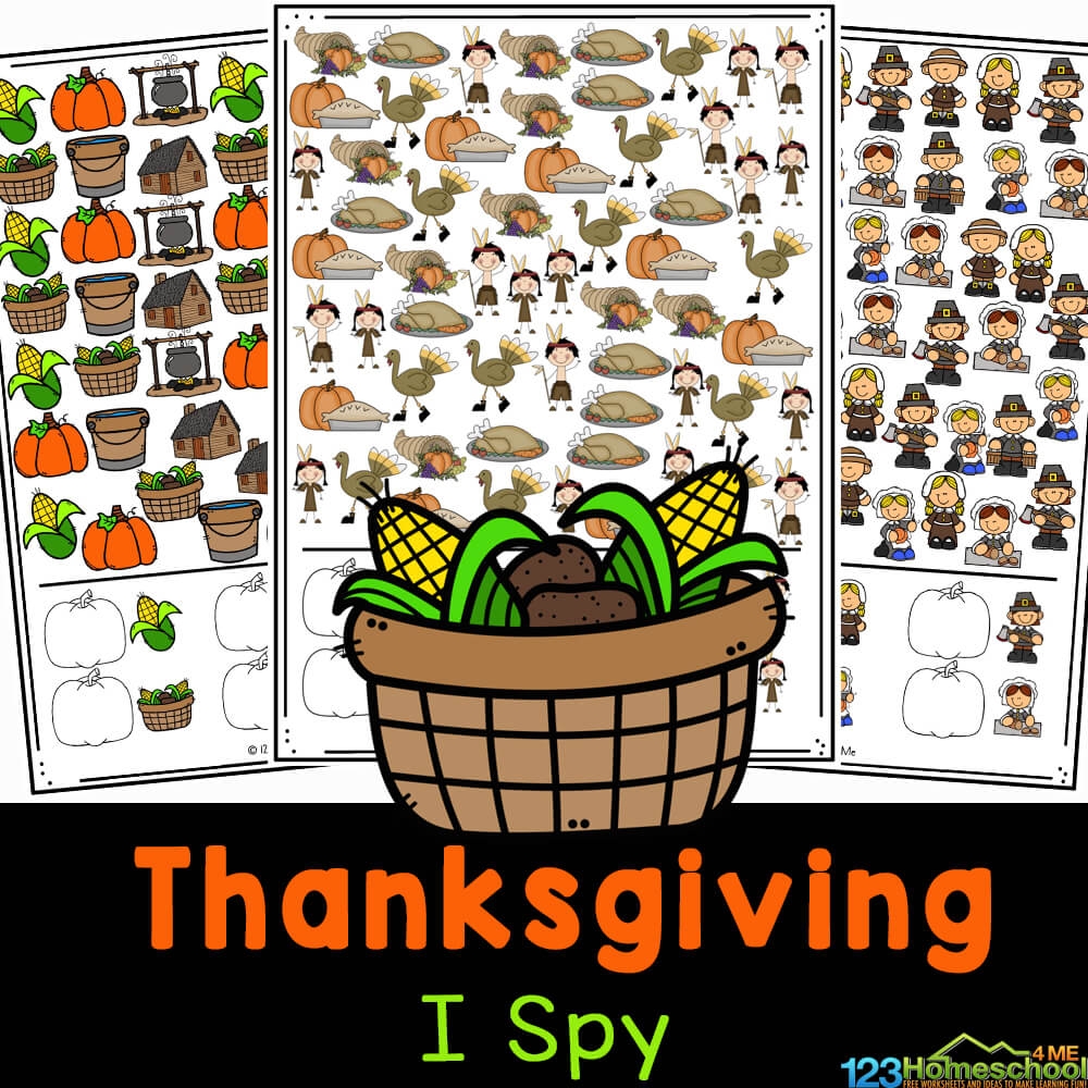  FREE Thanksgiving I Spy Printable Worksheet