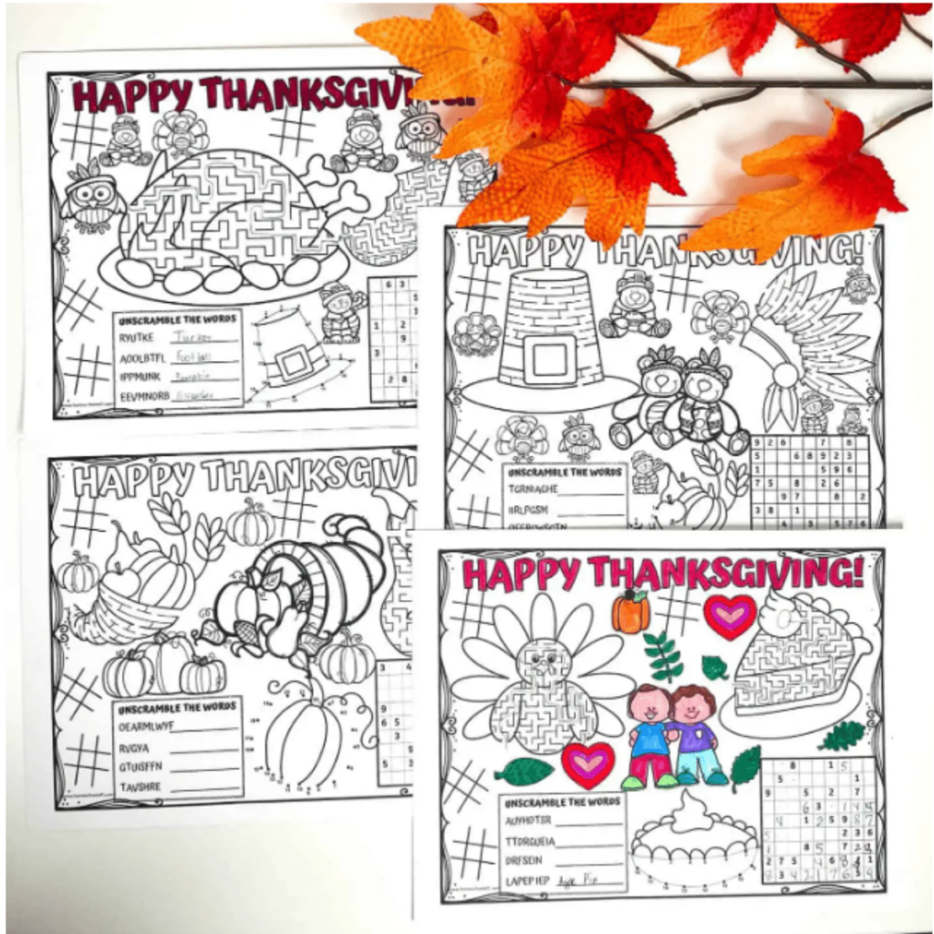 Free Thanksgiving Printables For Toddlers