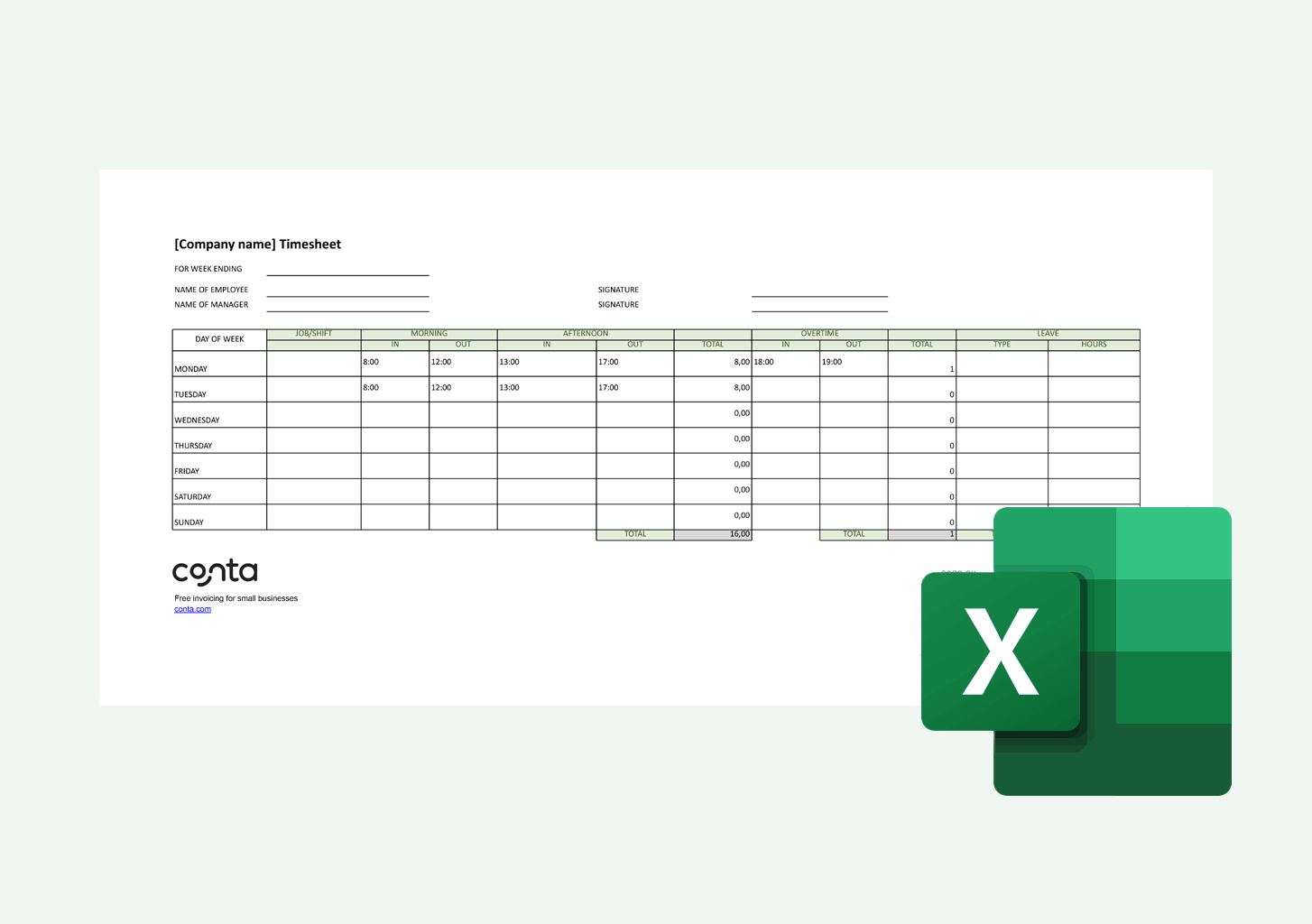 Free Timesheet Template In Excel United States