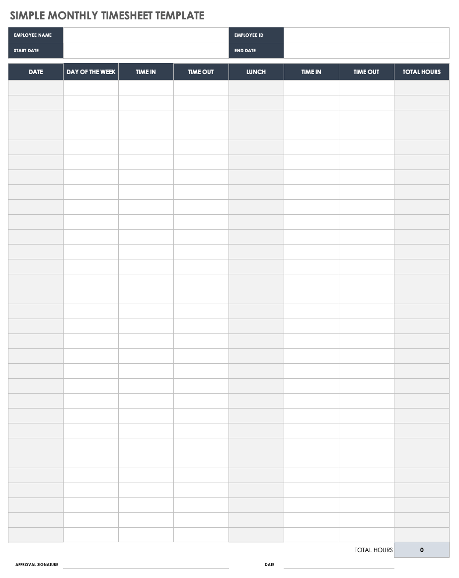 Free Printable Time Sheets Pdf