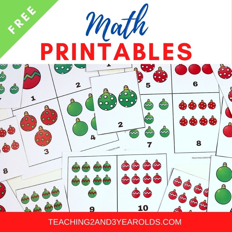 free toddler and preschool math printables