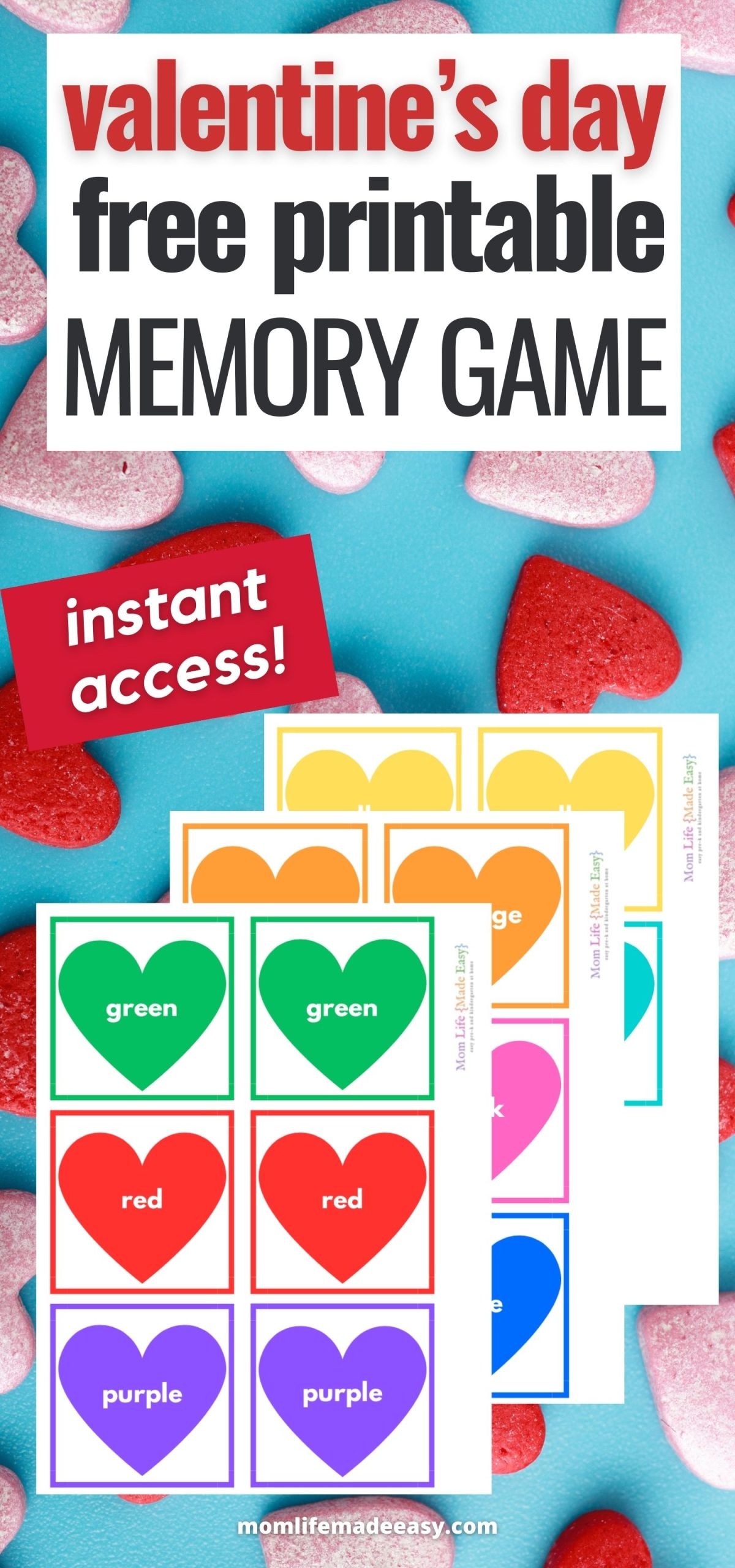 Free Valentine Printable Matching Game For Preschoolers Mom Life Made Easy
