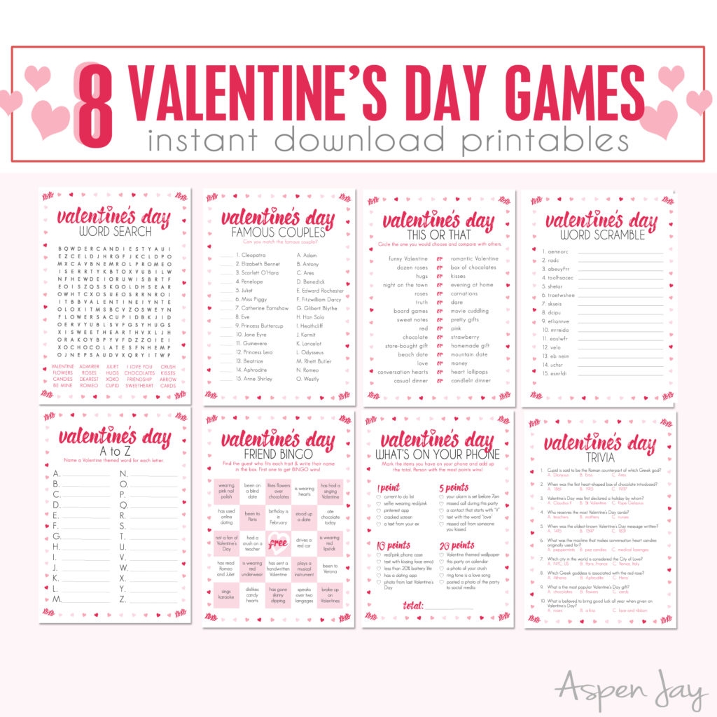 Free Valentines Couples Game Cards Aspen Jay