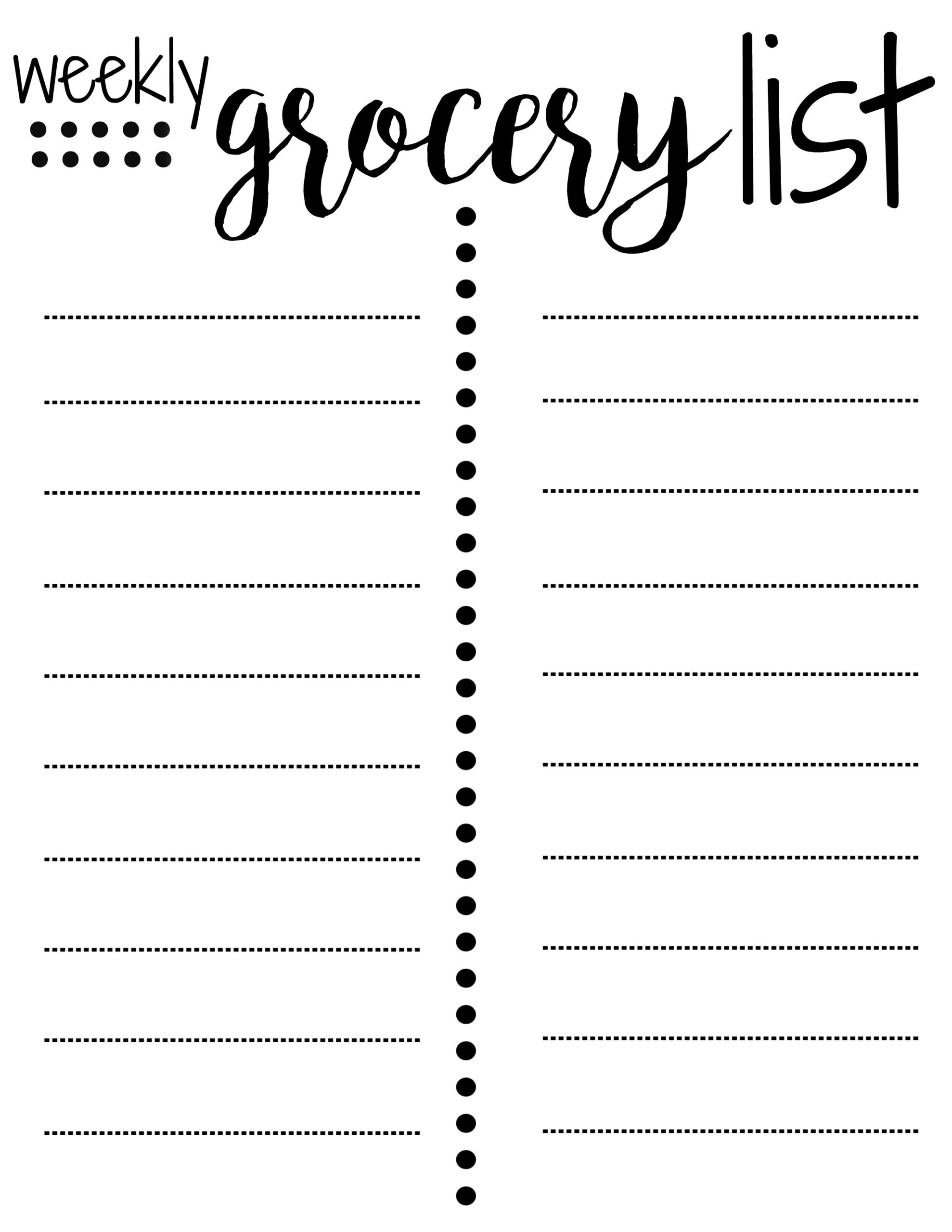 FREE Weekly Meal Planning Templates W Grocery List Houston Mommy And Lifestyle Blogger Moms Without Answers