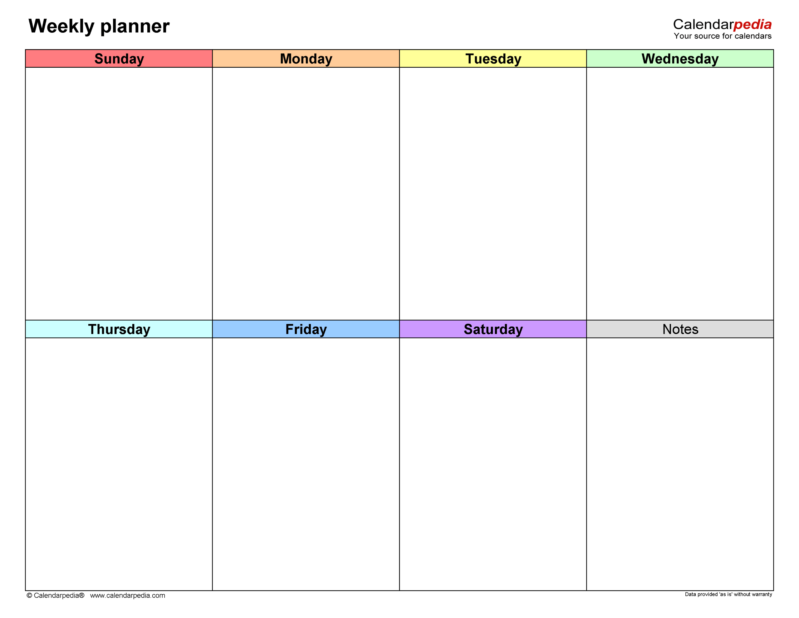 Free Weekly Planners In PDF Format 20 Templates