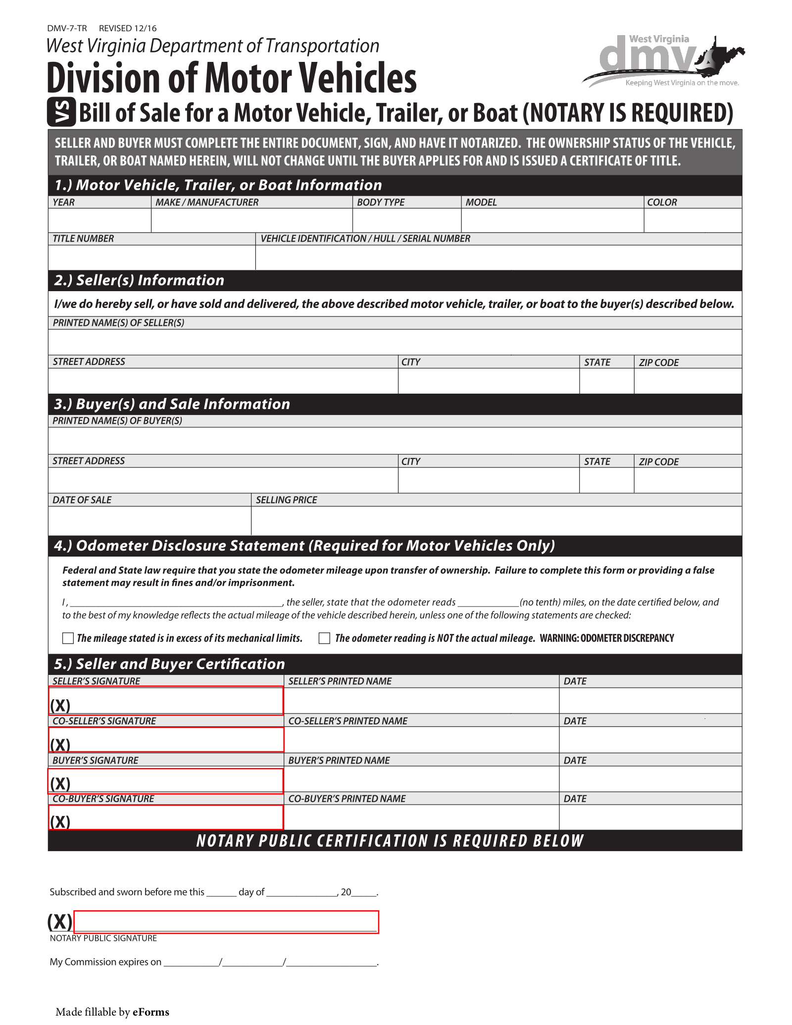 Free West Virginia Bill Of Sale Forms 3 PDF EForms