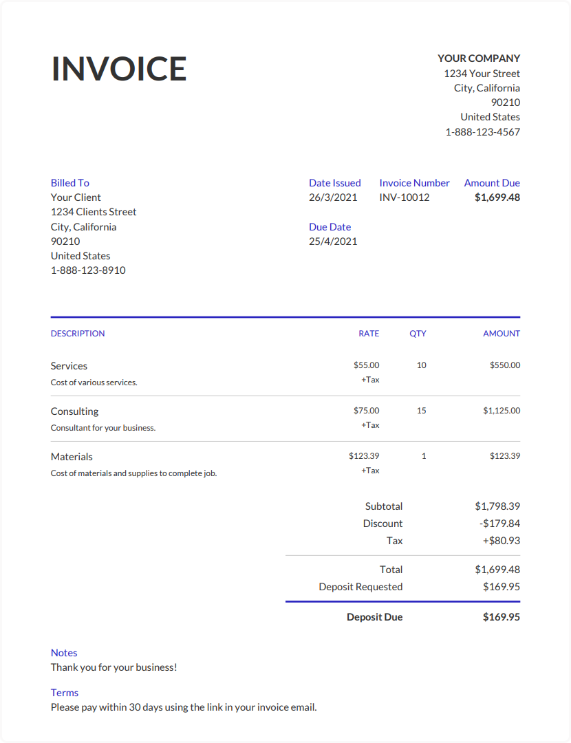 Freelance Invoice Template