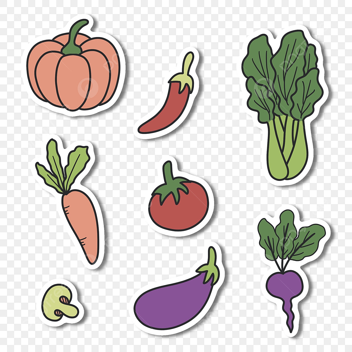 Fresh Vegetables Clipart Hd PNG Fresh Vegetables Clipart Cute Stickers Vegetables Clipart Stickers PNG Image For Free Download