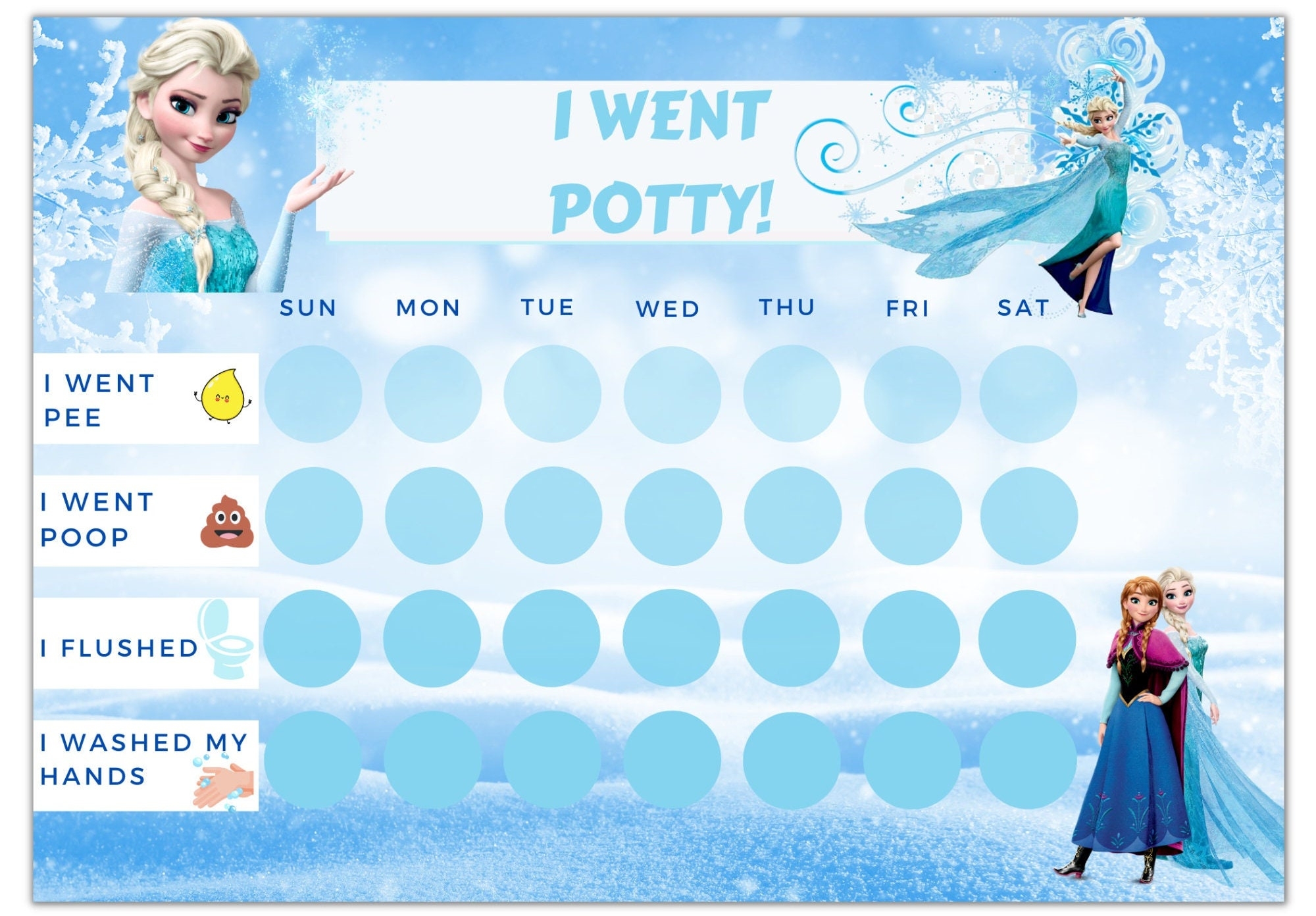 Frozen Potty Training Chart Printable Toilet Training Chart Worksheets Library