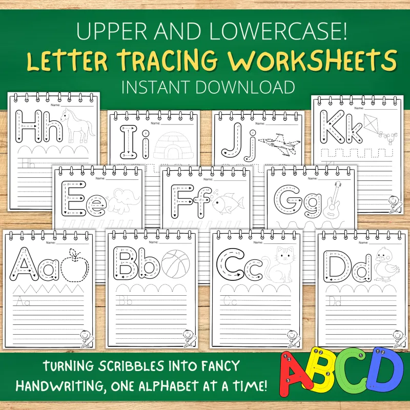 Fun Alphabet Tracing Printable Worksheet Book
